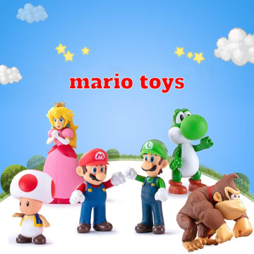 Mario Figures 6 Pack Mario Bros Toys Set Eco-Friendly PVC Mario Action Figures Gift for Kids Ages 3+, Movie Fans, Collector (4-6 Inch)