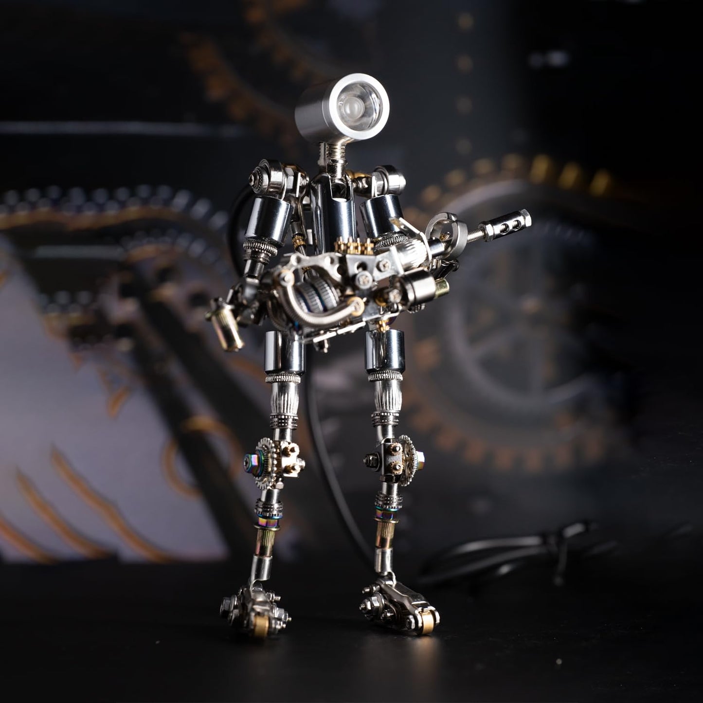 Mostarle Terminator M 3D Metal Puzzle, Arcynix DIY Mechanical Robot Model Kit, Sci-Fi Design LED Light Feature Unique Gift for Adults & Teenager