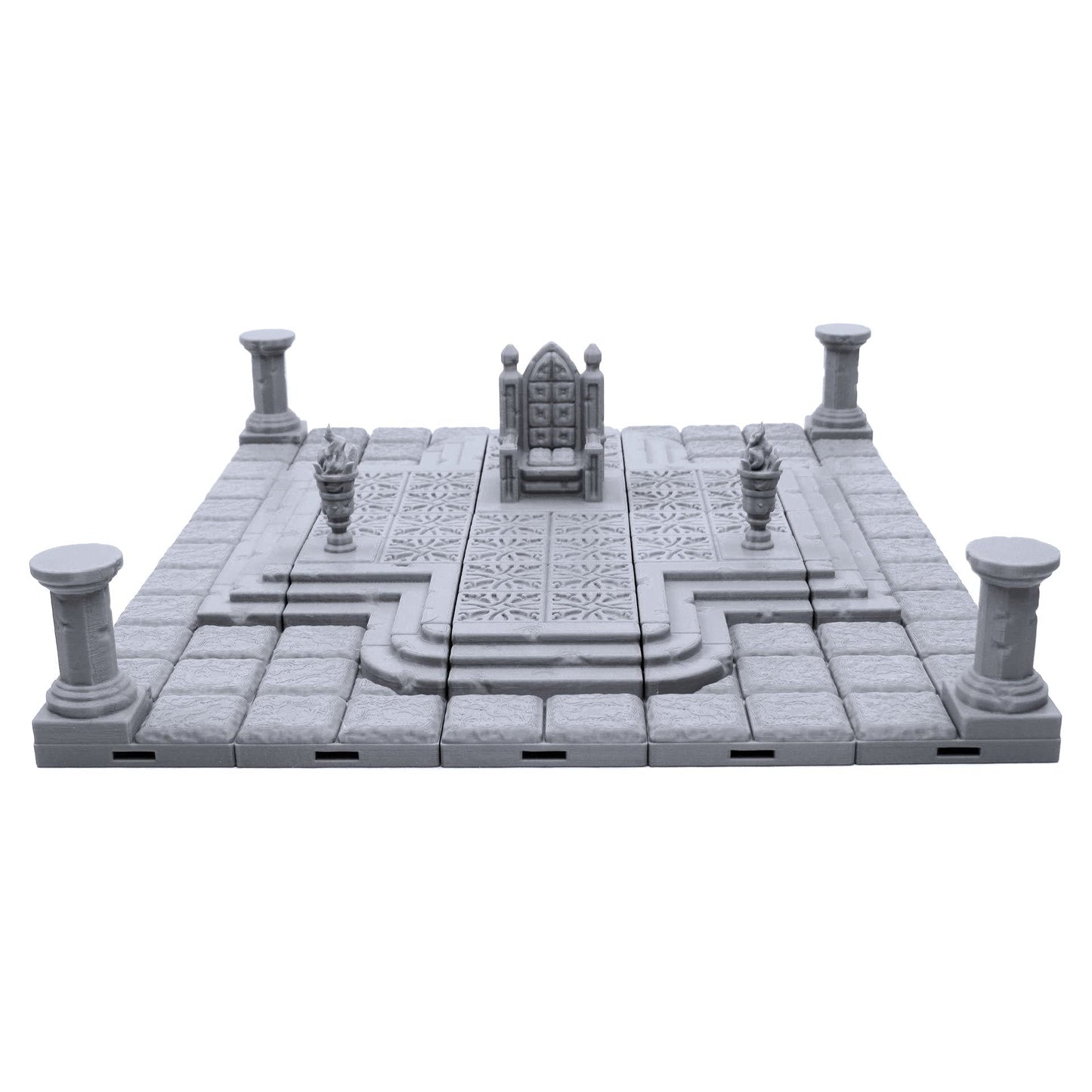 EnderToys Locking Dungeon Tiles - Throne Room, Terrain Scenery Tabletop 28mm Miniatures Role Playing Game, 3D Printed Paintable