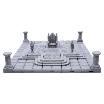 EnderToys Locking Dungeon Tiles - Throne Room, Terrain Scenery Tabletop 28mm Miniatures Role Playing Game, 3D Printed Paintable