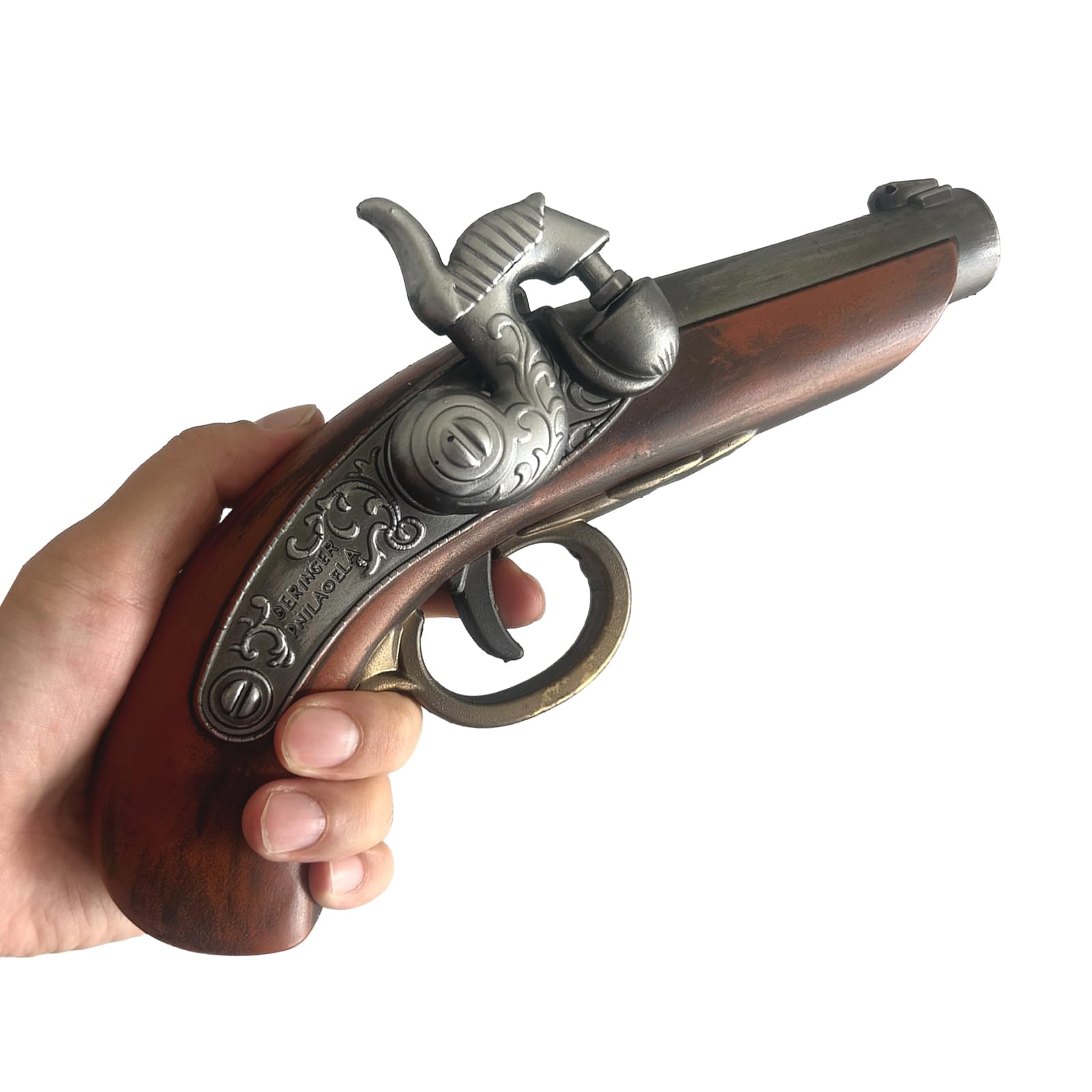 Philadelphia Derringer Foam Wild West Pocket-Sized Pistol 1852 for Collection Cosplay Costume Halloween Xmas Gift Replica 1:1