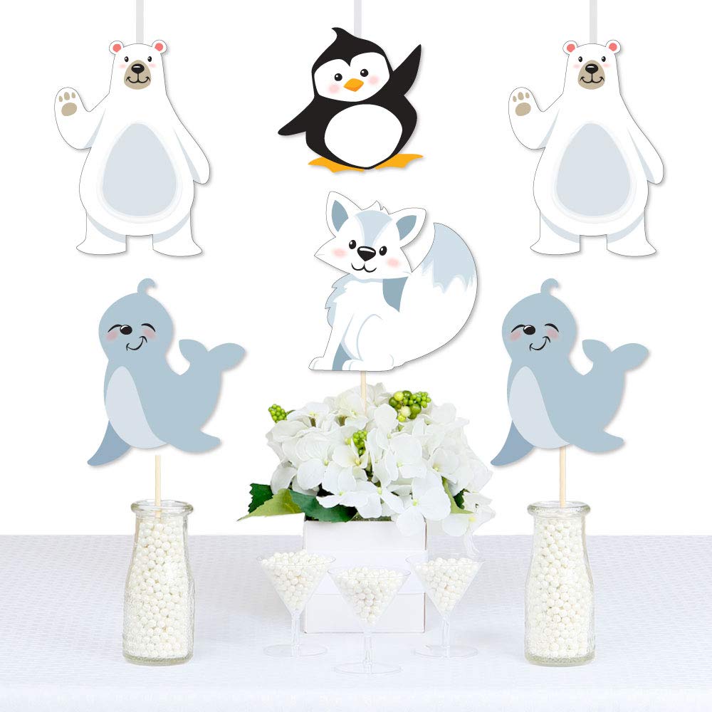 Big Dot of Happiness Arctic Polar Animals - Polar Bear, Seal, Penguin and Arctic Fox Decorations DIY Winter Baby Shower or Birthday Party Essentials