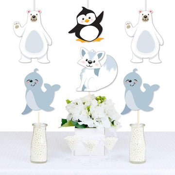 Big Dot of Happiness Arctic Polar Animals - Polar Bear, Seal, Penguin and Arctic Fox Decorations DIY Winter Baby Shower or Birthday Party Essentials