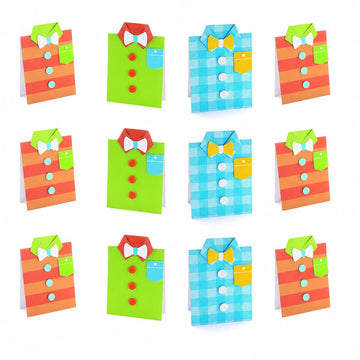 Fun Express Father's Day Shirt Card Craft Kit - Makes 12 Cards DIY Craft Gifts for Kids - Great for Summer Camp, Classroom and Home Activities