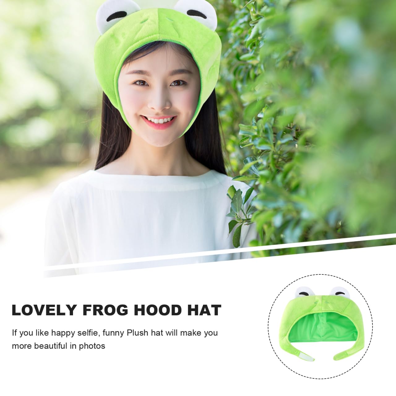 PRETYZOOM Frog Hat with Moving Ears Plush Green Cosplay Hat Party Headwear Novelty Frog Cap for Fun Dress up