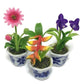 3pc Miniature Flower Clay Dollhouse Fairy Garden Mini Plant Trees Ceramic Paint Furniture Bundles Artificial Flowers Tiny Orchid #088