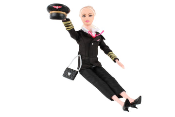 Daron Female Pilot Doll with Luggage - Hair Color May Vary