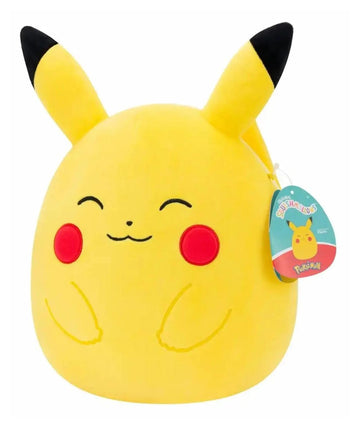 Squishmallows 25cm Pokémon Pikachu - Yellow/Red - Offical Pokemon stuffed toy for children 3+