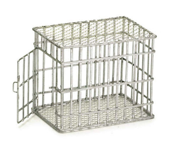 Dollhouse Miniature 1:12 Scale Small Galvanized DOG Cage Eiwf307