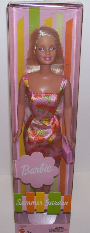 Barbie Summer Garden Doll in Orange and Pink Flowered Print Dress