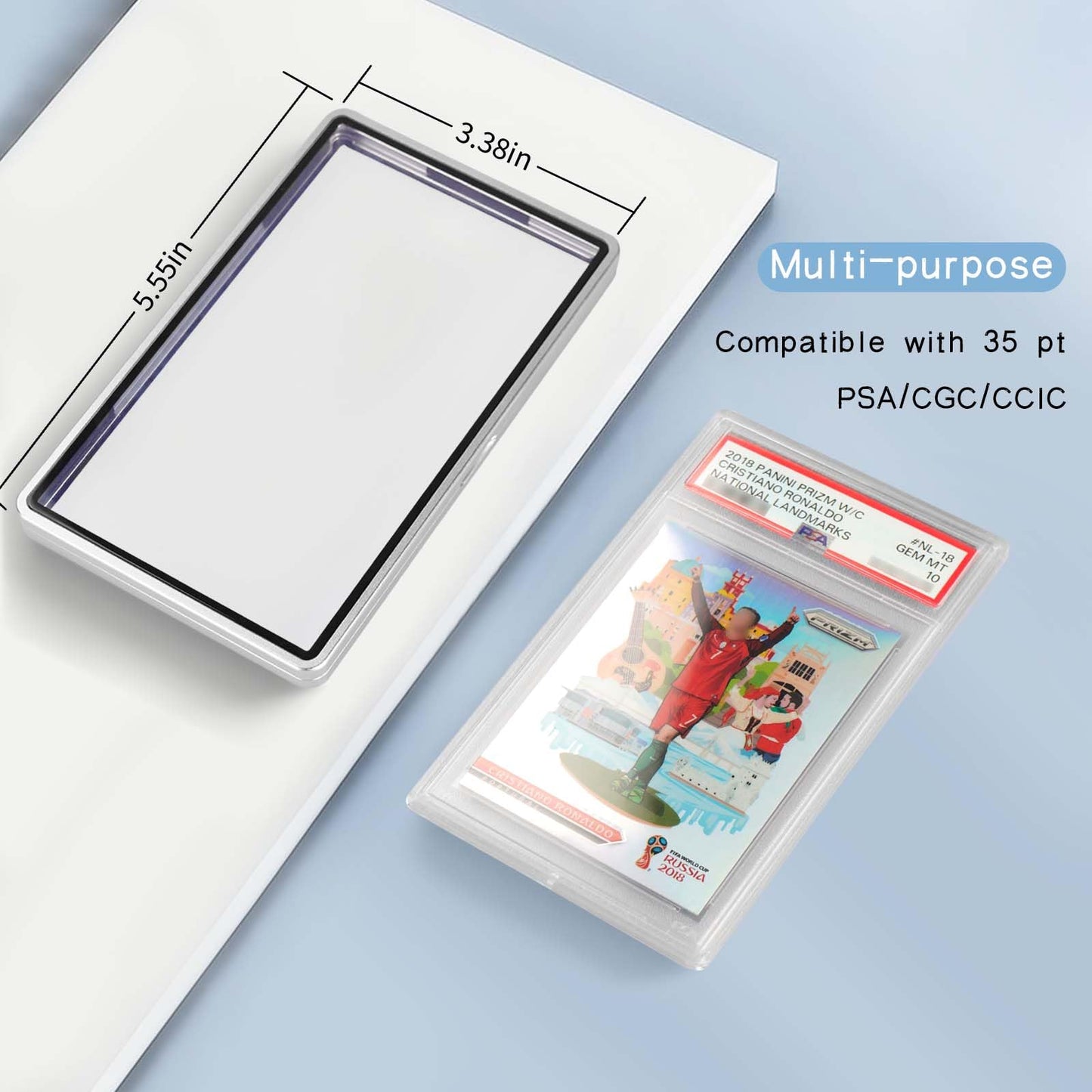DiaoTu PSA Slab Bumper Case, Metal Graded Cards Slab Magnetic Protector for 35pt PSA/CGC/CCIC Graded Cards|Scratch Resistant | Stackable | UV