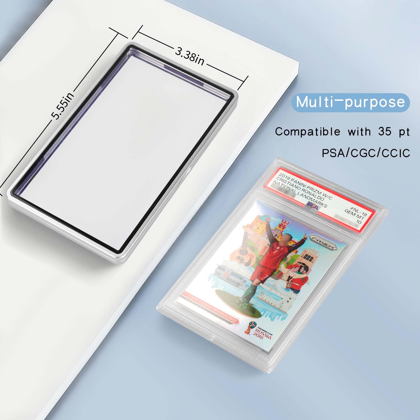 DiaoTu PSA Slab Bumper Case, Metal Graded Cards Slab Magnetic Protector for 35pt PSA/CGC/CCIC Graded Cards|Scratch Resistant | Stackable | UV