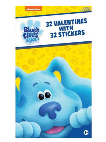 Blue's Clues 32 Valentines Cards with Stickers