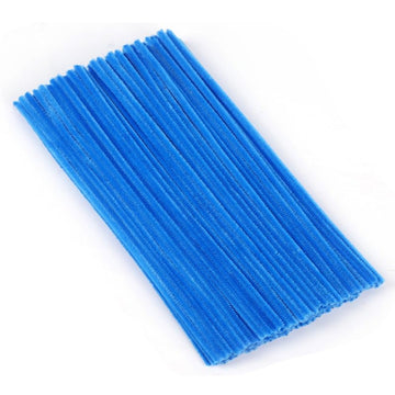 Pipe Cleaners, 100 Pieces Blue Chenille Stems Craft, 12 inch Long Fluffy Pipe Cleaners for Creative DIY Art Craft Projects, Home Decoration Supplies