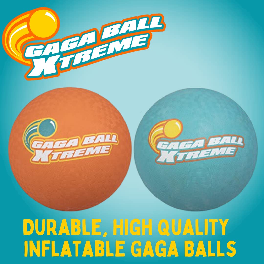 SCS Direct Playground Balls, 8.5 in Rubber Gaga Balls with Air Pump, 2 Pack