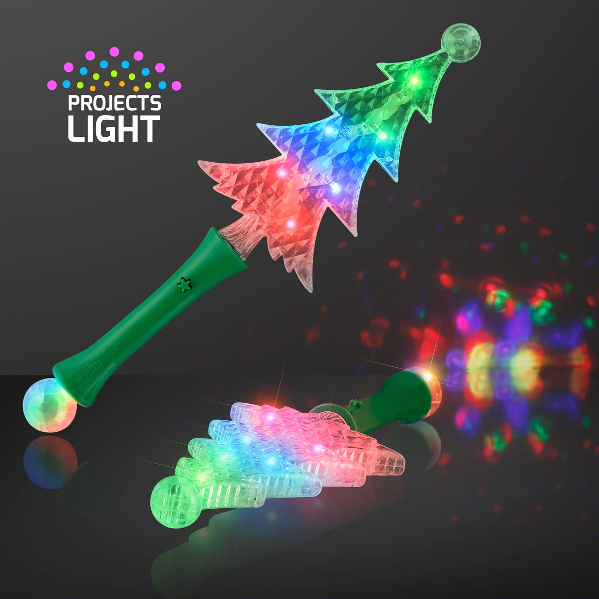 FlashingBlinkyLights Crystal Christmas Tree LED Light Up Wand