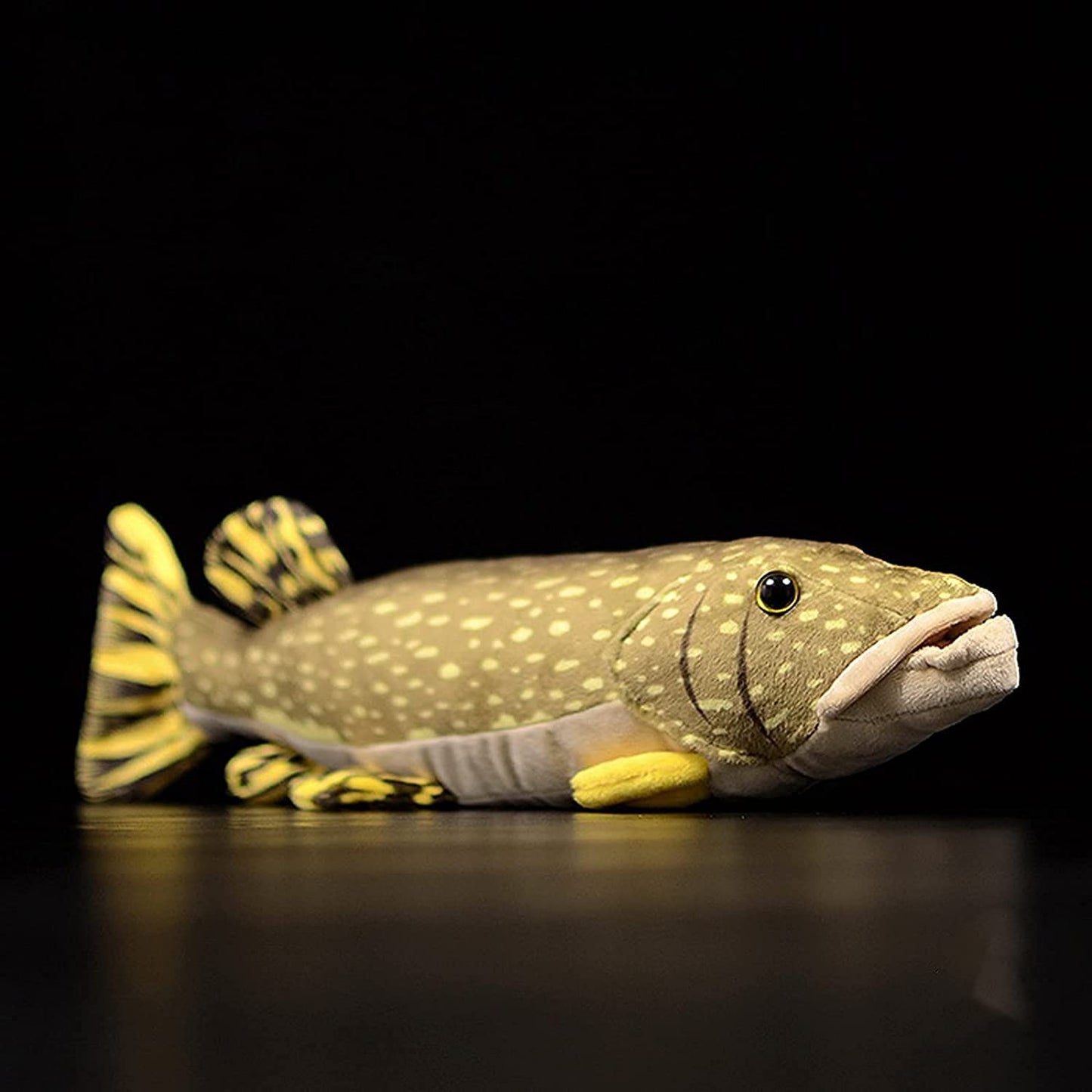 Realistic Northern Pike Fish Stuffed Plush Toy - Simulation 18.5” Lifelike Depth Ocean Animals Pike Plushie Toys Figur, Super Soft Sea Creatures Fish