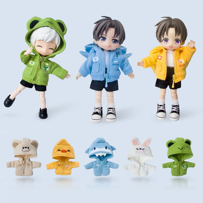 XiDonDon Cute Animal Coat Doll Clothes for OB11,Molly, GSC,1/12 BJD Doll Accessories Toys Dolls Clothing (Blue)