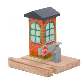 ORBRIUM Wooden Train Tracks Accessories Set Engine Stop/go Checkpoint Compatible with Thomas & Friends Wooden Railway, Brio, IKEA, Melissa & Doug STEM