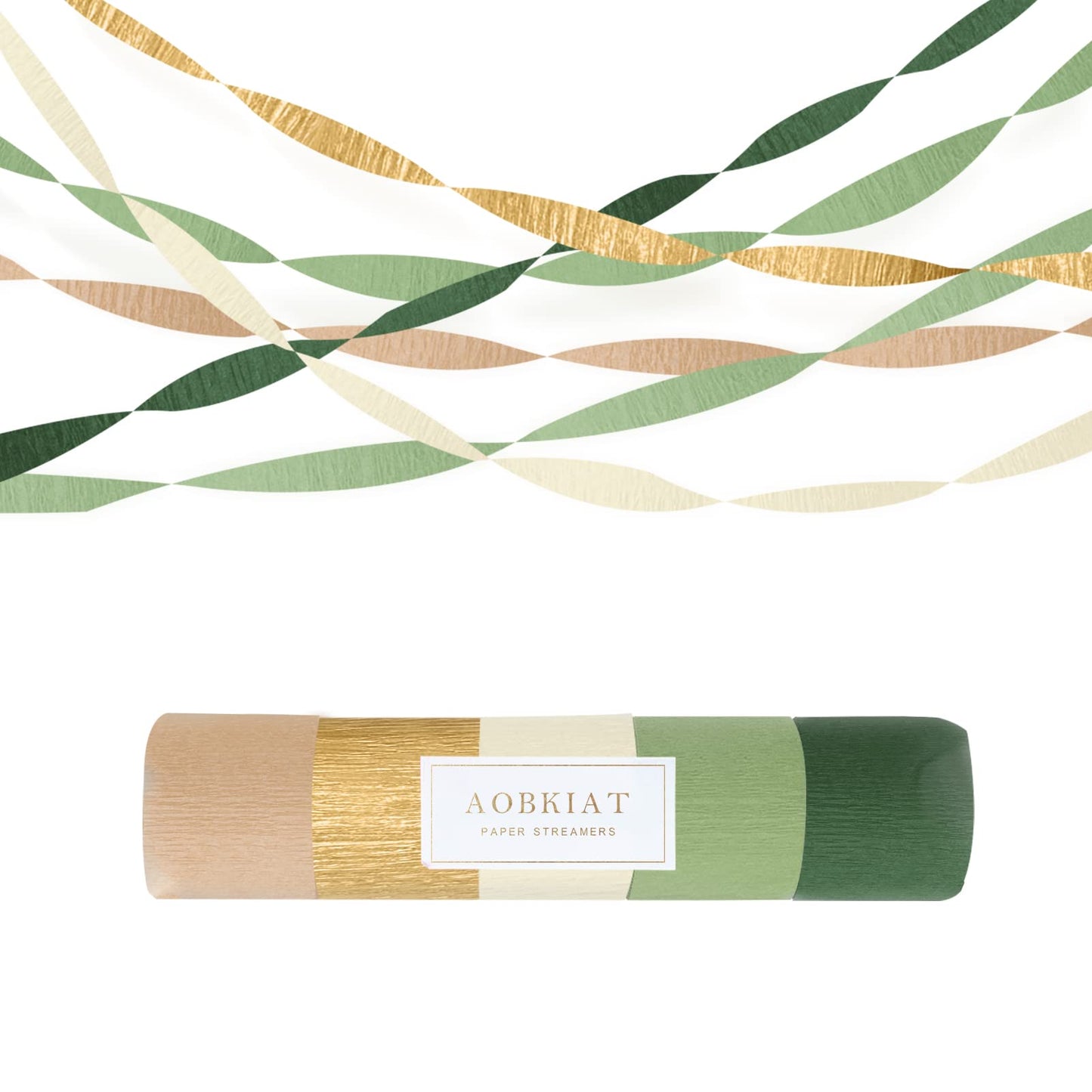 AOBKIAT Wedding Streamers Party Decorations,5 Rolls Olive Green Crepe Paper