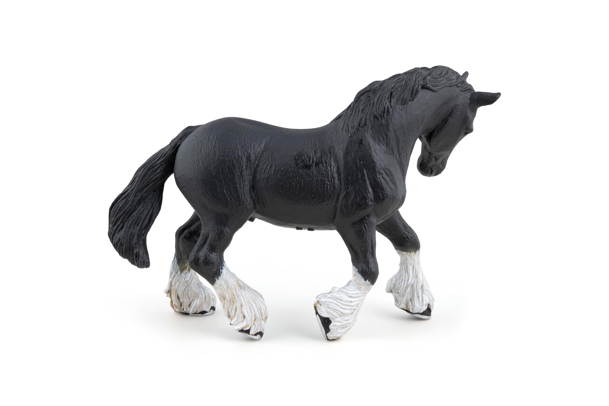 Papo - Black Shire Stallion Figure - 3 Years + - Horses Collection