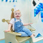 Kaniwati Boy 1/2 Birthday Party Crown, Blue half Hat,1/2 Birthday Embroidered Party Hat, Blue baby Decoration (BLUE-1/2-CXMZ)