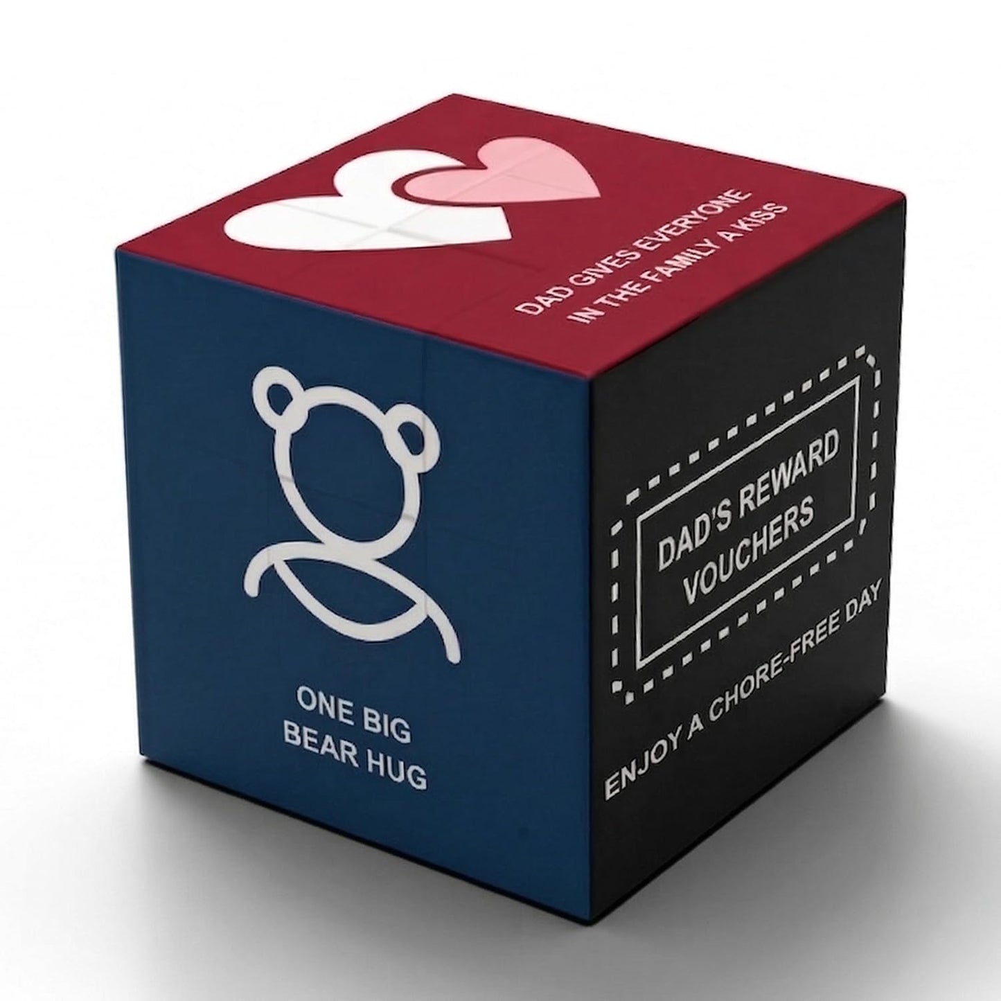 Dad's Reward Vouchers Interactive Cube Puzzle Cube Magic Cube - Fun from Daughter Son Wife - Funny Gag Gift for Dad - Novelty Keepsake Desk Ornament