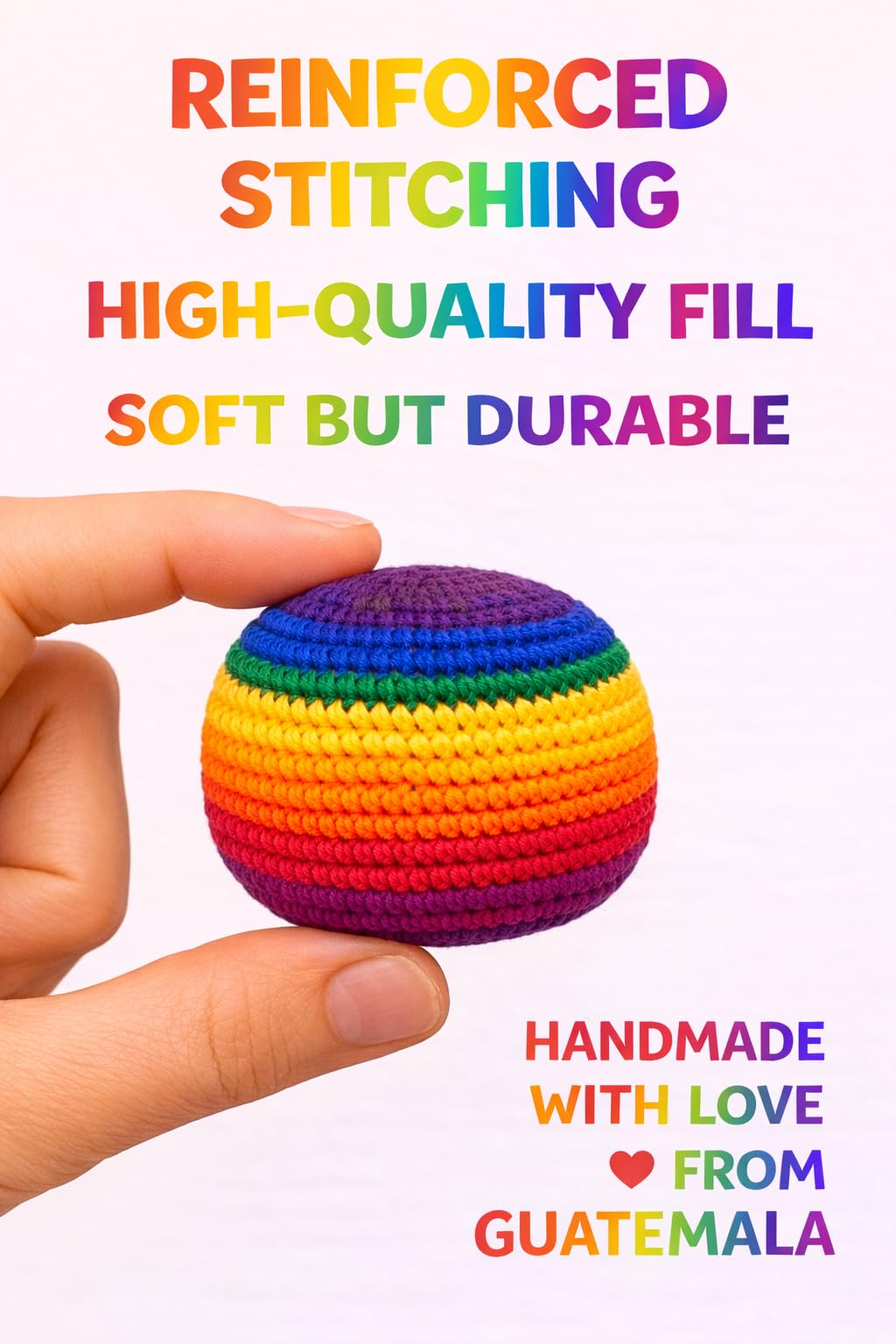 Funny Guy Mugs Footbag Balls 3 Pack Handmade Crocheted Kick Toss Balls from Guatemala Assorted Patterns Warm Fade
