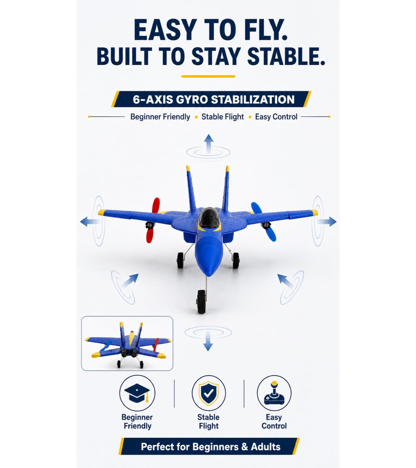 Trublismel Remote Control Airplane for Adults Beginners,2 Channel RC Airplane Wireless Foam Glider with 2 Batteries,RC Planes for Teen 14 and Up
