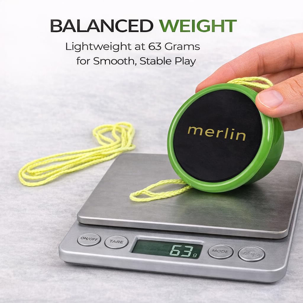 Merlin Yoyo Professional & Responsive with Narrow C Bearing, Silicone Response System - Extra String Included - Trick Yoyo for Beginners & Skill Play