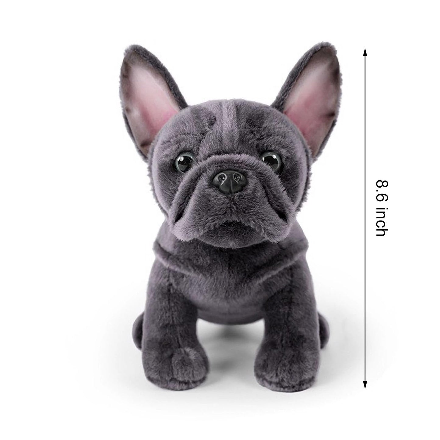 TUKVESZE French Bulldog Stuffed Animal, 8.6 inch Realistic Puppy Plush Cute Soft Dog Gifts for Boys and Girls (Gray)