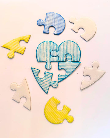 Roylco Love You to Pieces Heart Puzzles, Set of 12 - Kids Valentine's Day Craft Kit, Blank Puzzle Pieces to Color & Decorate, DIY Gift for Parents