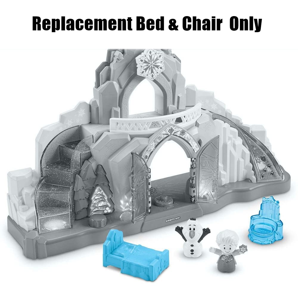 Replacement Parts for Fisher-Price Little People Frozen Elsa's Ice Palace - GGV29 ~ Replacement Blue Bed and Chair