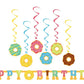 Oojami 3 Pack Donut Theme Table Cover Donut Theme Tablecloth Party Supplies Ideal for Birthday Parties, Baby Showers, Donut Party Includes 6 Donut