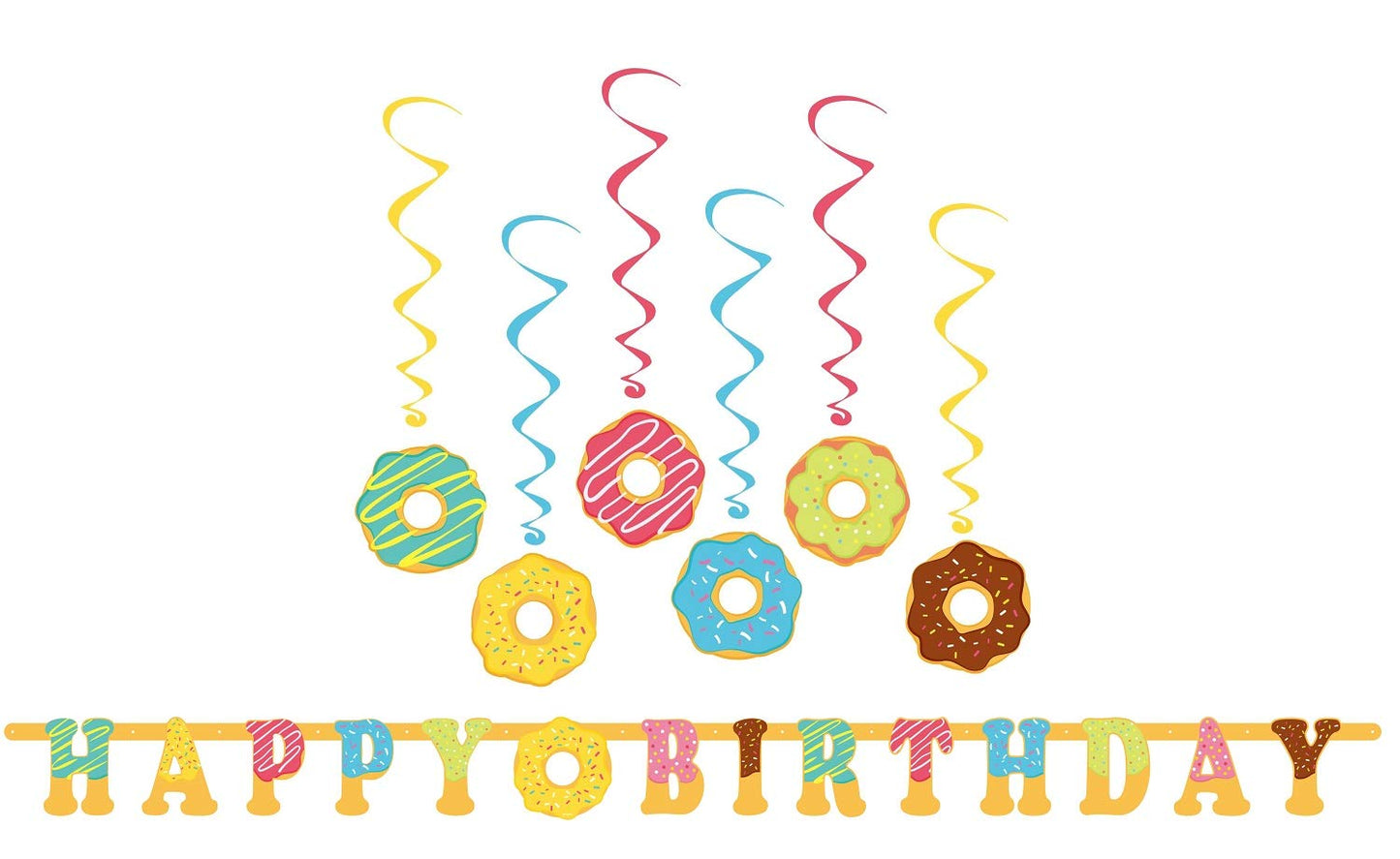 Oojami 3 Pack Donut Theme Table Cover Donut Theme Tablecloth Party Supplies Ideal for Birthday Parties, Baby Showers, Donut Party Includes 6 Donut