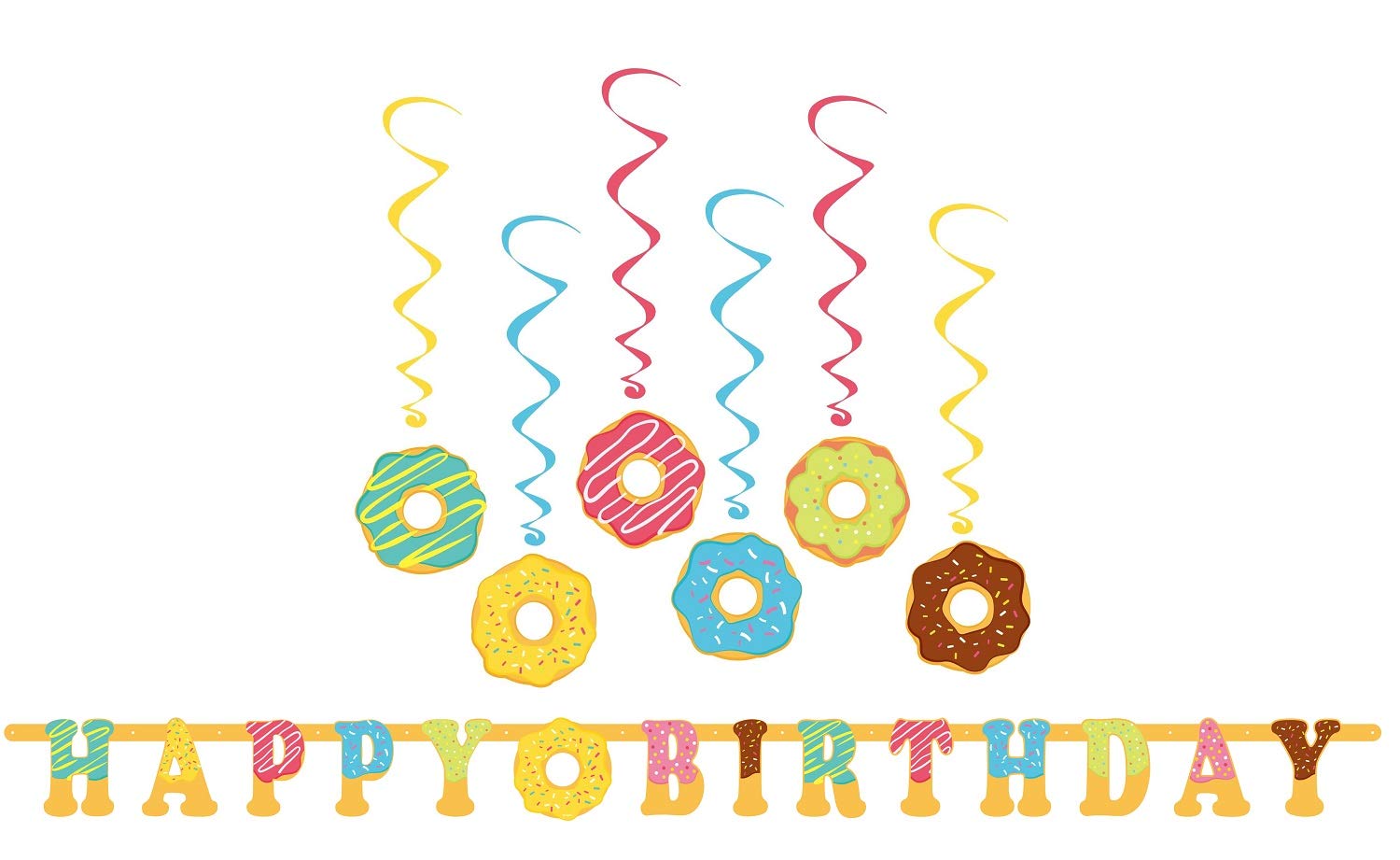 Oojami 3 Pack Donut Theme Table Cover Donut Theme Tablecloth Party Supplies Ideal for Birthday Parties, Baby Showers, Donut Party Includes 6 Donut