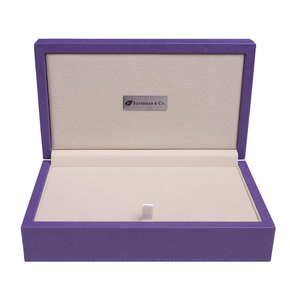 Silverman & Co. Double 6 Large Black Domino Set - Purple Case