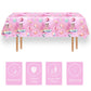 4 Pieces Outer Space Girls Birthday Table Cloth 54'' x 108'' Pink Space Table Covers for Astronauts Theme Girls Baby Shower 1st 2nd 3rd 4th 5th