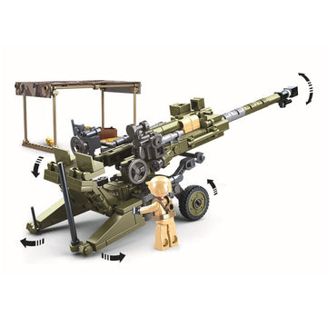 Octopbrik Flak Anti-Tank Gun, Military Brick Sets, Compatible with Major Brand, Army Series Building Block with 2 Soldiers Figures (258 Pieces)