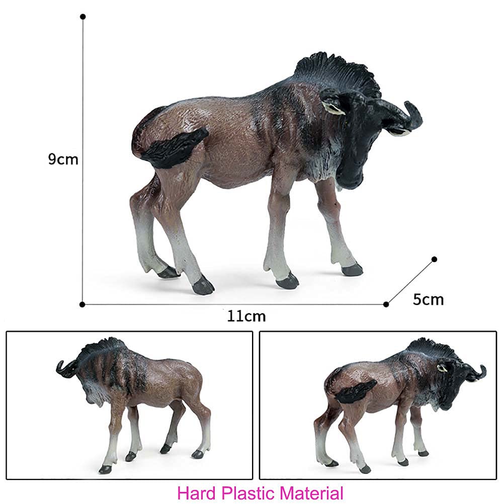 JOKFEICE Animal Figures Realistic Plastic African Wildebeest Animal Action Model Science Project, Learning Educational Toys, Birthday Gift, Cake
