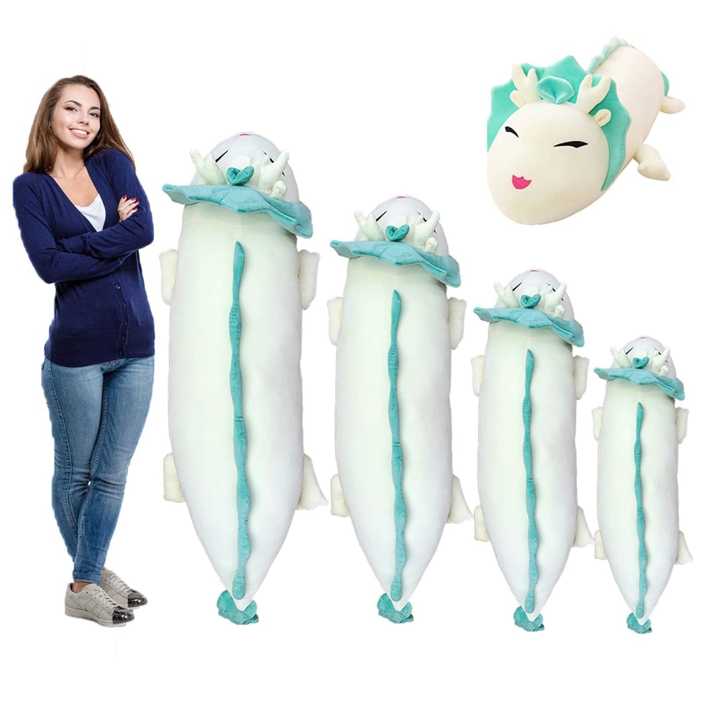 Hofun4U Dragon Plush Pillow, 34 Inch Dragon Stuffed Animals, Christmas Birthday Gift for Adults Kids Girls Boys