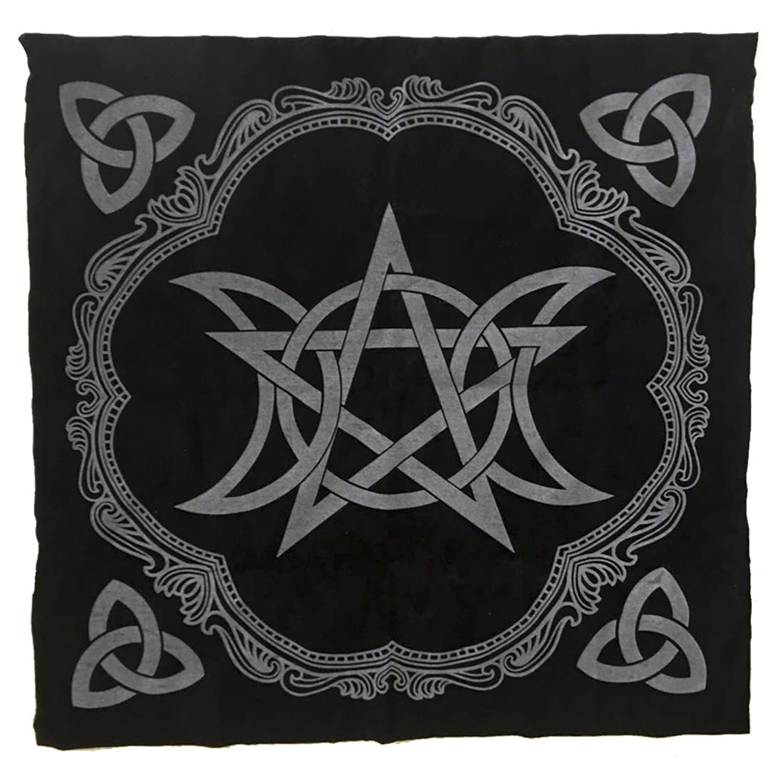 VIDAYA Altar Cloth, High-Grade Thick Velvet Fabric Triple Moon Pentagram Tarot Cloth, Use for Wiccan Witchcraft Supplies and Tools, Tarot Divination