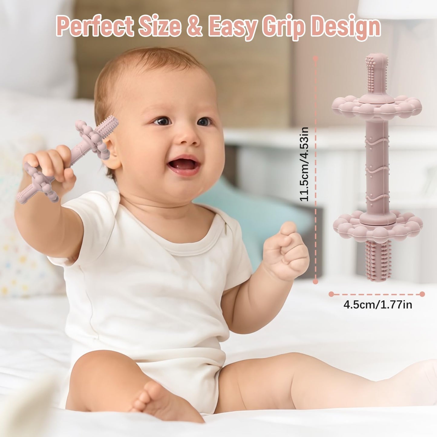 Suhunide 4 Pack Baby Teething Toys - Anti-Choking Design