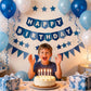 Yancan Blue Happy Birthday Banner for Women Men Boys Girls Party Decoration