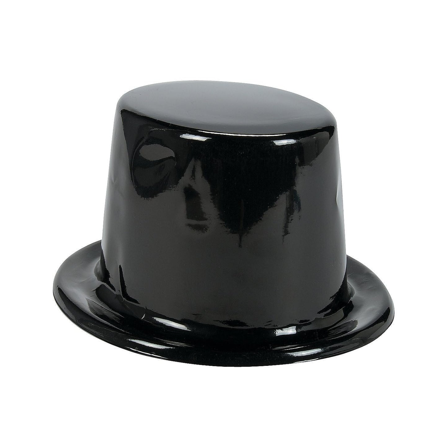 Fun Express Black Top Hat for Kids 12 Pack - Funny Party Hats for Birthday Costume Dress Up | Mini Plastic Top Hats Bulk for Photo Booth Props | Silly