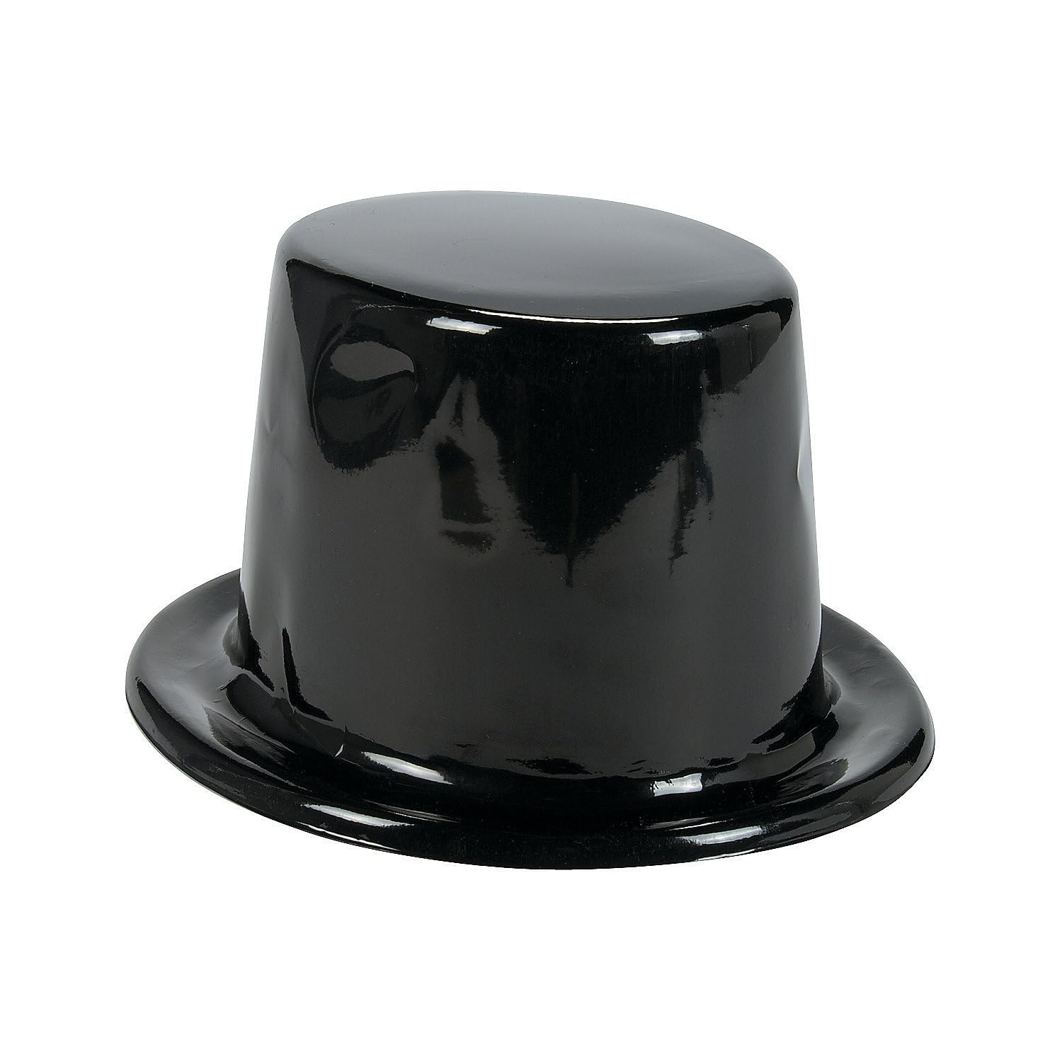 Fun Express Black Top Hat for Kids 12 Pack - Funny Party Hats for Birthday Costume Dress Up | Mini Plastic Top Hats Bulk for Photo Booth Props | Silly