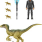 Jurassic World Dominion Human & Dino Pack Dr Ian Malcolm & Velociraptor & Accessories, Authentic Action Figures, Movable Joints, Ages 4 Year & Up