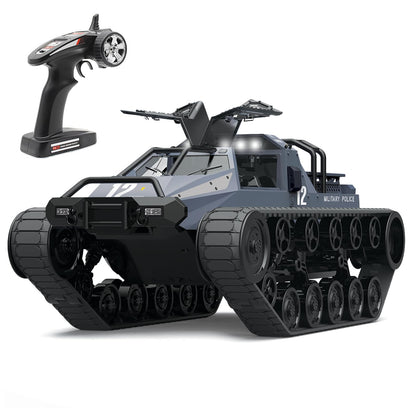Mostop Remote Control Crawler High Speed Tank Off-Road 4WD RC Car 2.4 Ghz RC Army Truck 1/12 Drift Tank RC Tank for Kids Adults