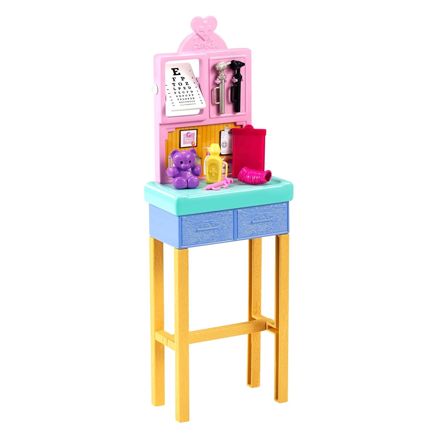 Barbie Careers Playset, Pediatrician Set with Blonde Doctor Doll, Brunette Patient Small Doll, Exam Table & Accessories