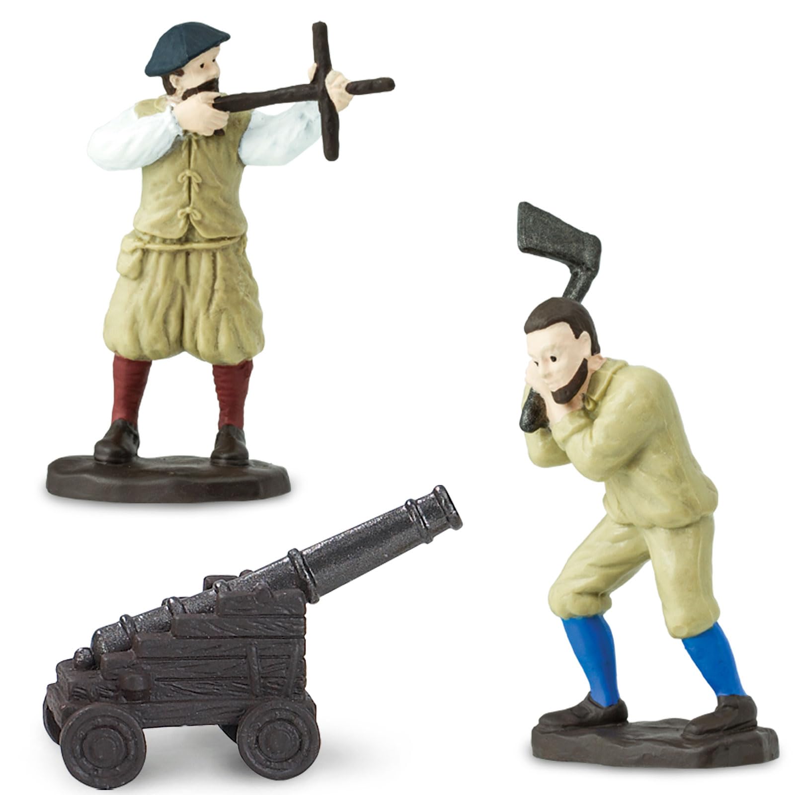 Safari Ltd. Jamestown Settlers TOOB - 10 Figurines: Sailor, Gardener, Blacksmith, Settlers, John Smith, Chicken, Pig, Cannon - Educational Toy Figures